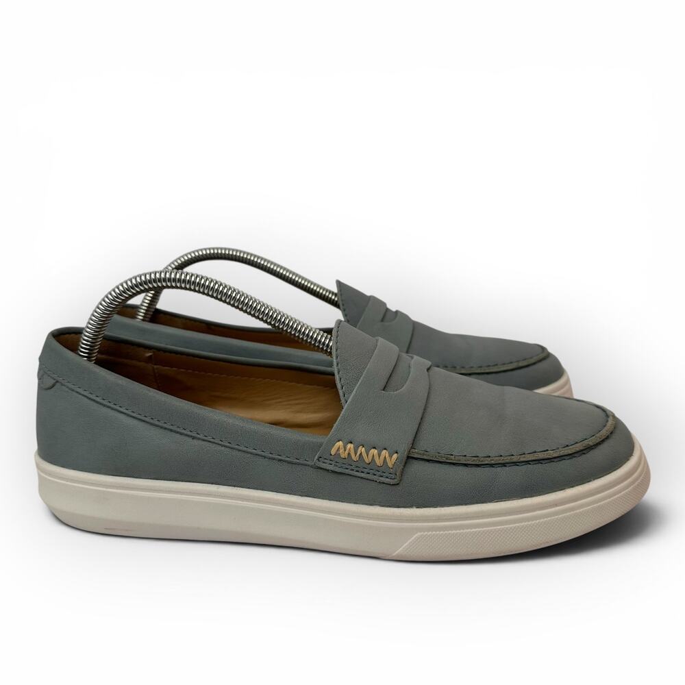 Patina Portland Leather Goods Womens sz 10 Glacier Blue Boardwalk Penny Loafers